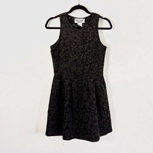 BB Dakota Grey & Black Brocade Sleeveless Fit & Flare Mini Dress Size Medium - Picture 1 of 11
